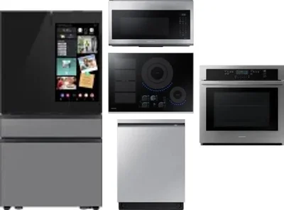 5 Piece Package Includes Refrigerator, Cooktop, Wall Oven, Microwave And Dishwasher