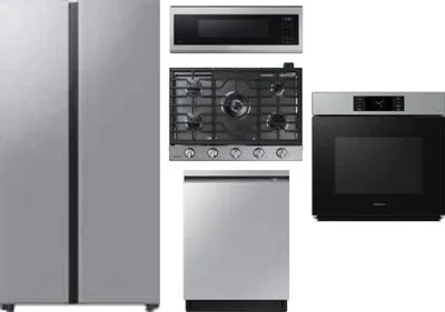 5 Piece Package Includes Refrigerator, Cooktop, Wall Oven, Microwave And Dishwasher