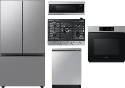 5 Piece Package Includes Refrigerator, Cooktop, Wall Oven, Microwave And Dishwasher