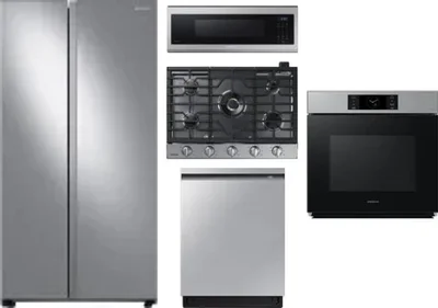 5 Piece Package Includes Refrigerator, Cooktop, Wall Oven, Microwave And Dishwasher