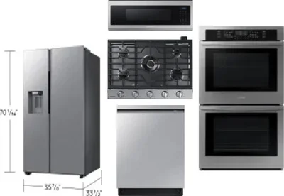 5 Piece Package Includes Refrigerator, Cooktop, Wall Oven, Microwave And Dishwasher