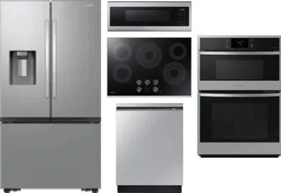 5 Piece Package Includes Refrigerator, Cooktop, Wall Oven, Microwave And Dishwasher