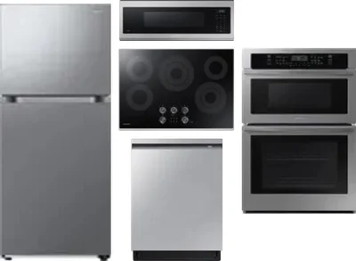 5 Piece Package Includes Refrigerator, Cooktop, Wall Oven, Microwave And Dishwasher