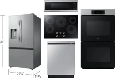 5 Piece Package Includes Refrigerator, Cooktop, Wall Oven, Microwave And Dishwasher