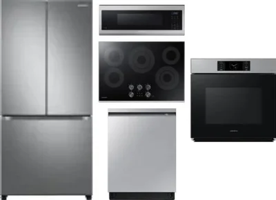 5 Piece Package Includes Refrigerator, Cooktop, Wall Oven, Microwave And Dishwasher