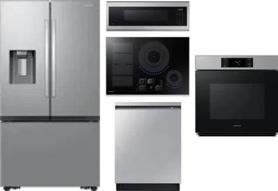 5 Piece Package Includes Refrigerator, Cooktop, Wall Oven, Microwave And Dishwasher