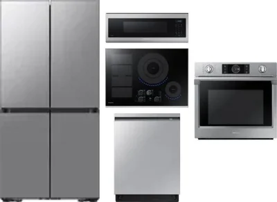 5 Piece Package Includes Refrigerator, Cooktop, Wall Oven, Microwave And Dishwasher