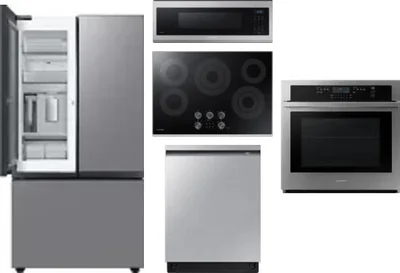 5 Piece Package Includes Refrigerator, Cooktop, Wall Oven, Microwave And Dishwasher