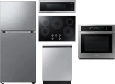 5 Piece Package Includes Refrigerator, Cooktop, Wall Oven, Microwave And Dishwasher