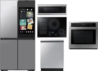 5 Piece Package Includes Refrigerator, Cooktop, Wall Oven, Microwave And Dishwasher
