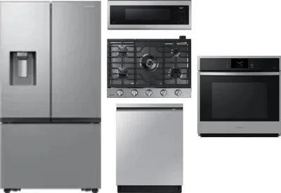 5 Piece Package Includes Refrigerator, Cooktop, Wall Oven, Microwave And Dishwasher