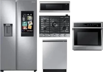 5 Piece Package Includes Refrigerator, Cooktop, Wall Oven, Microwave And Dishwasher