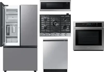 5 Piece Package Includes Refrigerator, Cooktop, Wall Oven, Microwave And Dishwasher