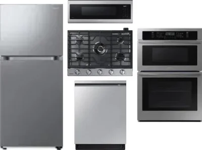 5 Piece Package Includes Refrigerator, Cooktop, Wall Oven, Microwave And Dishwasher