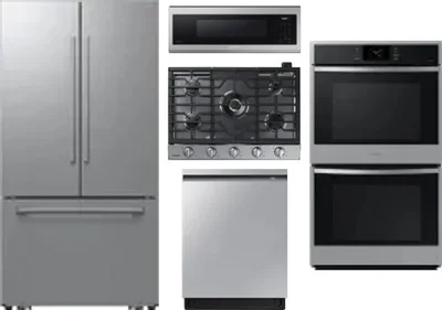 5 Piece Package Includes Refrigerator, Cooktop, Wall Oven, Microwave And Dishwasher