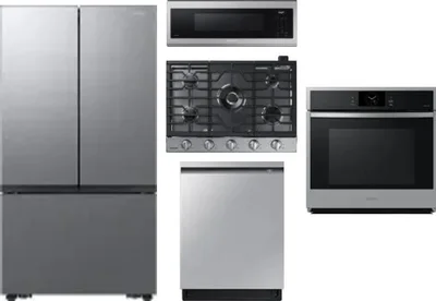 5 Piece Package Includes Refrigerator, Cooktop, Wall Oven, Microwave And Dishwasher