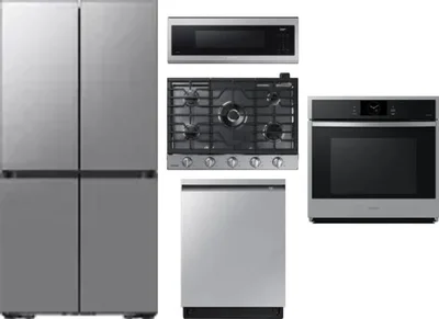 5 Piece Package Includes Refrigerator, Cooktop, Wall Oven, Microwave And Dishwasher