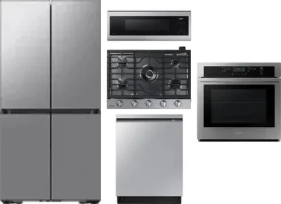 5 Piece Package Includes Refrigerator, Cooktop, Wall Oven, Microwave And Dishwasher