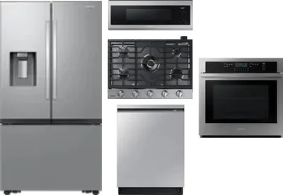 5 Piece Package Includes Refrigerator, Cooktop, Wall Oven, Microwave And Dishwasher