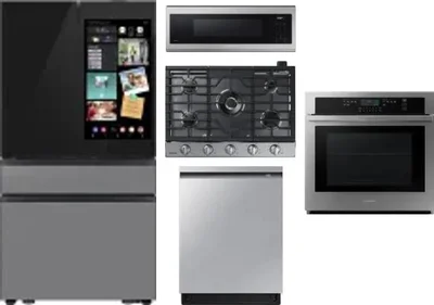 5 Piece Package Includes Refrigerator, Cooktop, Wall Oven, Microwave And Dishwasher