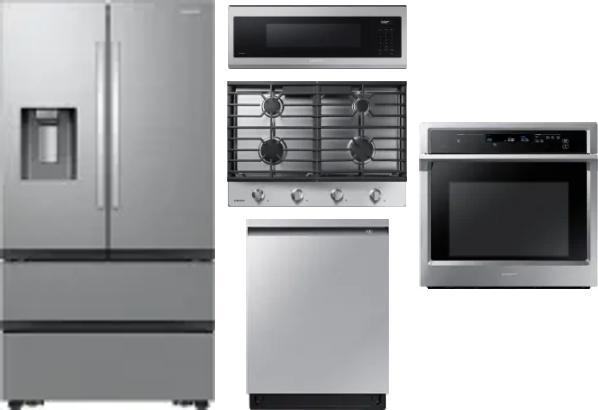 5 Piece Package Includes Refrigerator, Cooktop, Wall Oven, Microwave And Dishwasher