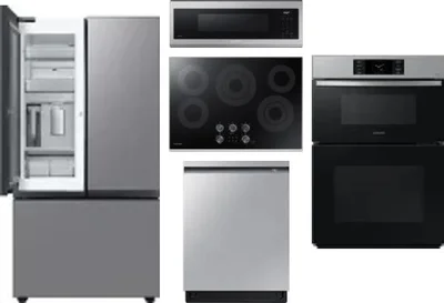 5 Piece Package Includes Refrigerator, Cooktop, Wall Oven, Microwave And Dishwasher