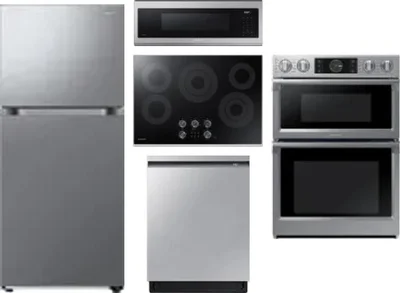 5 Piece Package Includes Refrigerator, Cooktop, Wall Oven, Microwave And Dishwasher