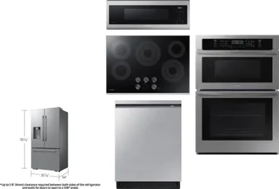 5 Piece Package Includes Refrigerator, Cooktop, Wall Oven, Microwave And Dishwasher