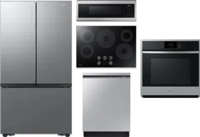 5 Piece Package Includes Refrigerator, Cooktop, Wall Oven, Microwave And Dishwasher