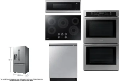 5 Piece Package Includes Refrigerator, Cooktop, Wall Oven, Microwave And Dishwasher