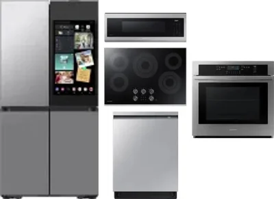 5 Piece Package Includes Refrigerator, Cooktop, Wall Oven, Microwave And Dishwasher