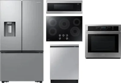 5 Piece Package Includes Refrigerator, Cooktop, Wall Oven, Microwave And Dishwasher