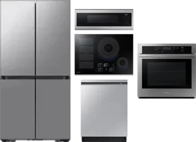 5 Piece Package Includes Refrigerator, Cooktop, Wall Oven, Microwave And Dishwasher