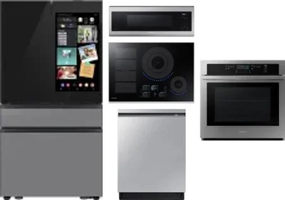 5 Piece Package Includes Refrigerator, Cooktop, Wall Oven, Microwave And Dishwasher