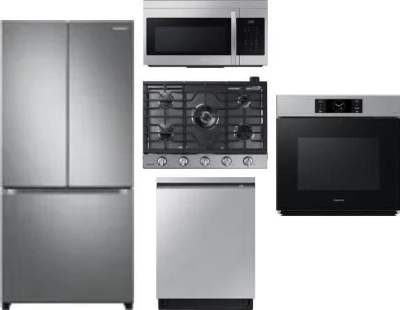 5 Piece Package Includes Refrigerator, Cooktop, Wall Oven, Microwave And Dishwasher