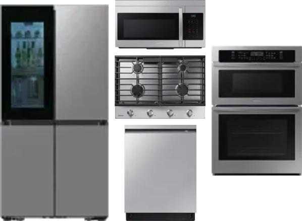 5 Piece Package Includes Refrigerator, Cooktop, Wall Oven, Microwave And Dishwasher