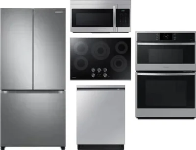 5 Piece Package Includes Refrigerator, Cooktop, Wall Oven, Microwave And Dishwasher