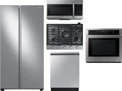 5 Piece Package Includes Refrigerator, Cooktop, Wall Oven, Microwave And Dishwasher