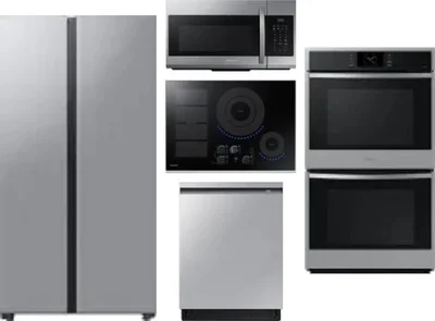 5 Piece Package Includes Refrigerator, Cooktop, Wall Oven, Microwave And Dishwasher