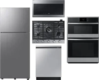 5 Piece Package Includes Refrigerator, Cooktop, Wall Oven, Microwave And Dishwasher