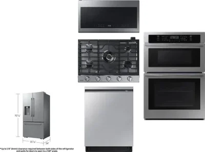 5 Piece Package Includes Refrigerator, Cooktop, Wall Oven, Microwave And Dishwasher
