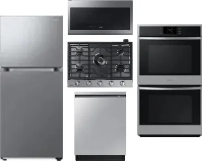 5 Piece Package Includes Refrigerator, Cooktop, Wall Oven, Microwave And Dishwasher