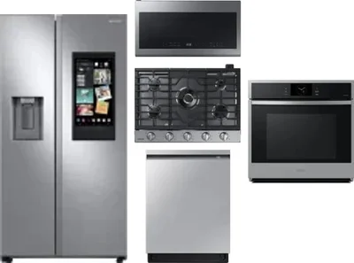5 Piece Package Includes Refrigerator, Cooktop, Wall Oven, Microwave And Dishwasher