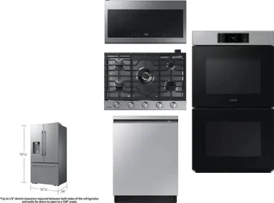 5 Piece Package Includes Refrigerator, Cooktop, Wall Oven, Microwave And Dishwasher