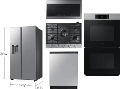 5 Piece Package Includes Refrigerator, Cooktop, Wall Oven, Microwave And Dishwasher