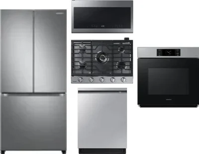 5 Piece Package Includes Refrigerator, Cooktop, Wall Oven, Microwave And Dishwasher