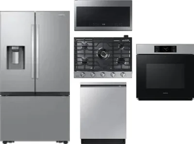 5 Piece Package Includes Refrigerator, Cooktop, Wall Oven, Microwave And Dishwasher