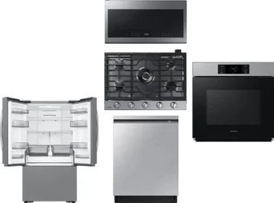 5 Piece Package Includes Refrigerator, Cooktop, Wall Oven, Microwave And Dishwasher