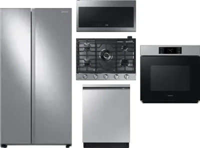 5 Piece Package Includes Refrigerator, Cooktop, Wall Oven, Microwave And Dishwasher