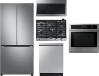 5 Piece Package Includes Refrigerator, Cooktop, Wall Oven, Microwave And Dishwasher